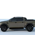 Ford Gold Off Road Style Pickup Truck With Black Wheels And Roof Rack