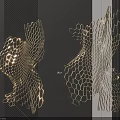 Modern Artistic Gold Honeycomb Mesh 3D Abstract Hanging Wall Decor for Home Interior