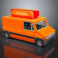 minibus minivan driverless bus school bus van box car 3d model