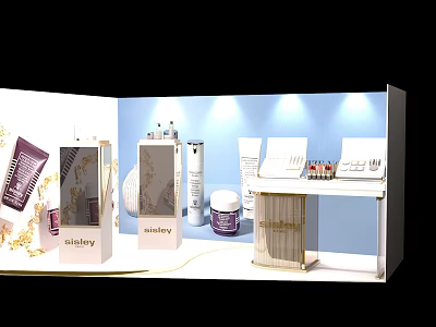 Skinbery Skincare Specialty Store With Elegant Display Shelves And Product Counter 3d model