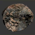 Handcrafted Wooden And Stone Material With Natural Texture And Holes Detail
