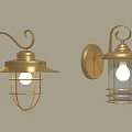 Elegant Golden Wall Lamps With Curved Metal Frame And Glass Shade Lighting