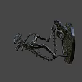 Game Movie Alien Character Sculpture With Exoskeleton Menacing Pose On Base Stand