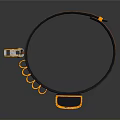 Industrial Ring Strap With Orange Buckle Components And Black Rubber Band 3d model