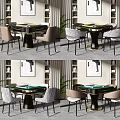 Modern Mahjong Table and Chair Mahjong Table and Chair Combination 3d model