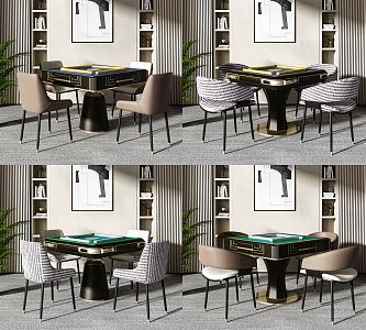 Modern Mahjong Table and Chair Mahjong Table and Chair Combination 3d model