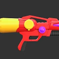 Playful Vibrant Toy Water Gun With Red Yellow Purple Accents And Black Grip