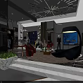 Luxury Clothing Store Interior Design With Mannequins Display Tables Chandeliers And Artwork