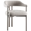 Modern Upholstered Accent Chair With Tufted Seat Padded Armrests And Metal Legs Design