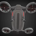 White Quadrotor Drone With Transparent Cockpit And Red Rotor Blades Design