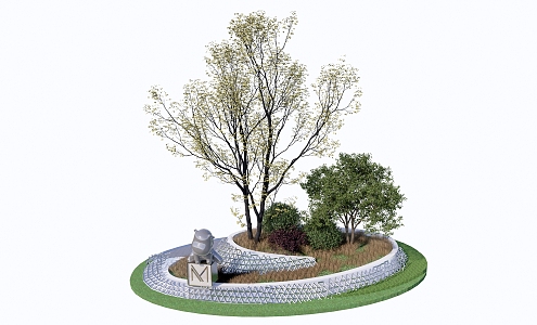 Modern Tree Pool Outdoor Ring Tree Pool 3d model