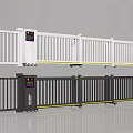Public Facility Security Gate Barrier With White And Black Design For Entry Exit Control 3d model