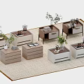 Modern bedside table combination 3d model