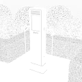 Outdoor Electric Vehicle Charging Station With Green Lawn And Flower Beds