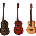 Colorful Acoustic Guitars Collection With Brown Red And Natural Wood Finishes