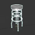 Modern Black Bar Stool With Leather Seat And Chrome Metal Frame Design