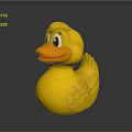 Cute Yellow Rubber Duck Playful Toy Figure With Orange Bill And Black Eyes