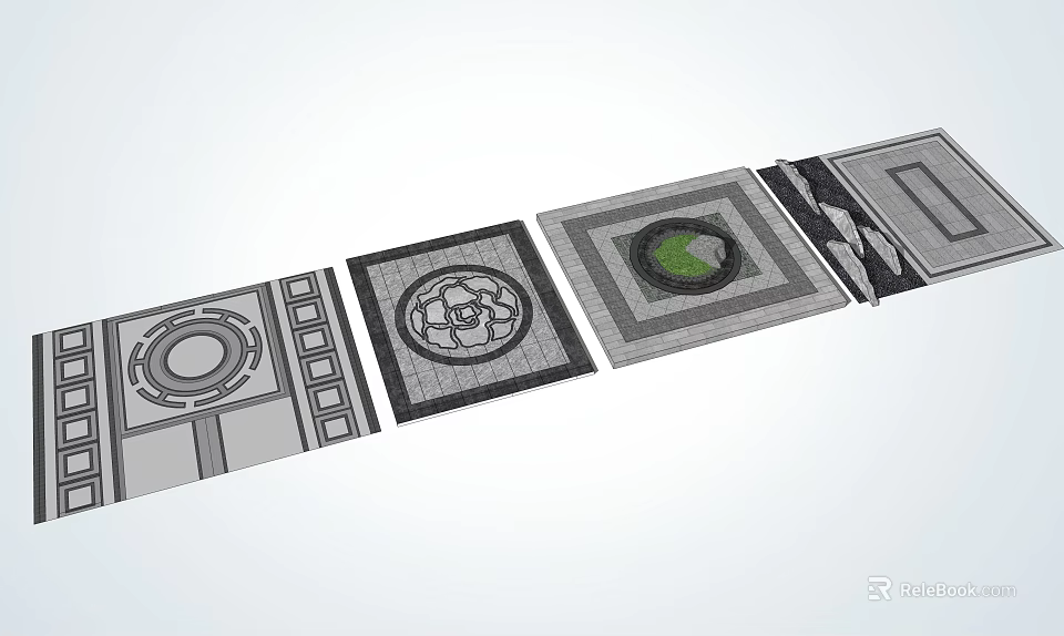Stylish Modern Floor Tiles With Intricate Patterns And Diverse Design Options For Home 3d model 