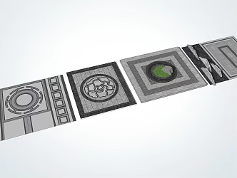New Chinese-style Floor Tile Collage Paving 3d model