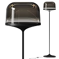 Modern Floor Lamp With Black Base Metal Stand And Round Ring Lampshade