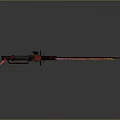 Flame Thrower Device With Red Yellow Fire And Metal Structure Reflection