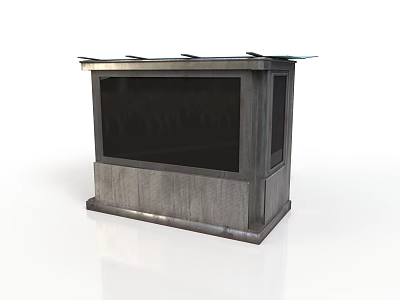 Modern Outdoor Wooden Furniture With Flat Roof Side Windows and Square Base 3d model