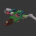 Futuristic Spaceship Featuring Advanced Aerodynamic Wings Metallic Red Accents And Sleek Structure For Cosmic Travel