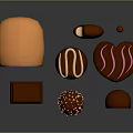 Assorted Chocolate Desserts With Ice Cream Bar Swirl Roll Truffle Nutty Ball And Filled Pieces
