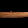 Handcrafted Wooden Boat With Classic Structure Interior Seats And Natural Wood Grain