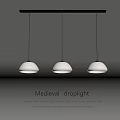 Medieval Antique Style Three Pendant Droplight Ceiling Light Fixture With Classic Design 3d model