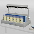 Industrial Oil Bath Test Stirrer With Multiple Cups And Electric Heating Constant Temperature 3d model