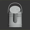 Metal Watering Can With Perforated Lid And Shiny Surface For Garden Use