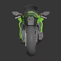 Neon Green Sportbike With Gray Accents Sleek Design Alloy Wheels On Reflective Surface