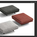 Modern Upholstered Sofa Stools in Three Color Options Gray Red Light Gray 3d model