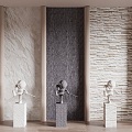 Modern background wall Stone background wall 3d model