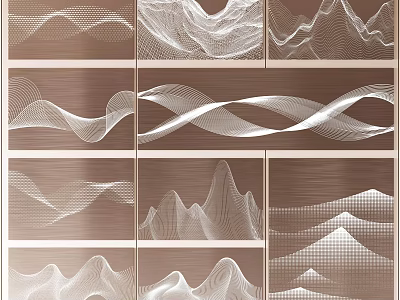 Decorative Background Wall With Various Wavy And Mountain Pattern Designs 3d model