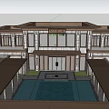 New Chinese sales office building SU model 3d model