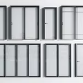 Sliding Doors Modern Design With Various Glass Panels And Frame Styles 3d model