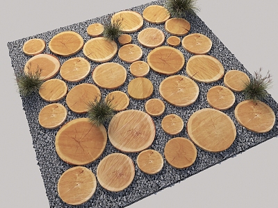 Modern Stump Ting Step Annual Rings Stump Annual Rings Round Wood Chip Garden Lu Ting Step 3d model