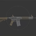 Modern Tactical Rifle Featuring Brown Stock Silver Barrel Magazine And Tactical Accessories