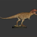 Detailed Tyrannosaurus Rex Dinosaur Model Standing With Open Mouth On Base