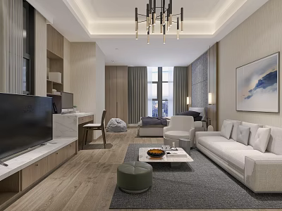 Modern Apartment Guest Restaurant 3d model