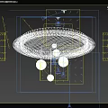 Modern Minimalist Bedroom Ceiling Light With Round Frame And Hanging Metal Balls