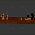 Wooden Chess Set With Storage Box And Classic Chess Pieces On Chessboard