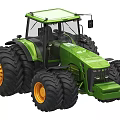 Modern Green Agricultural Tractor with Large Tires and Yellow Rims for Farming Operations