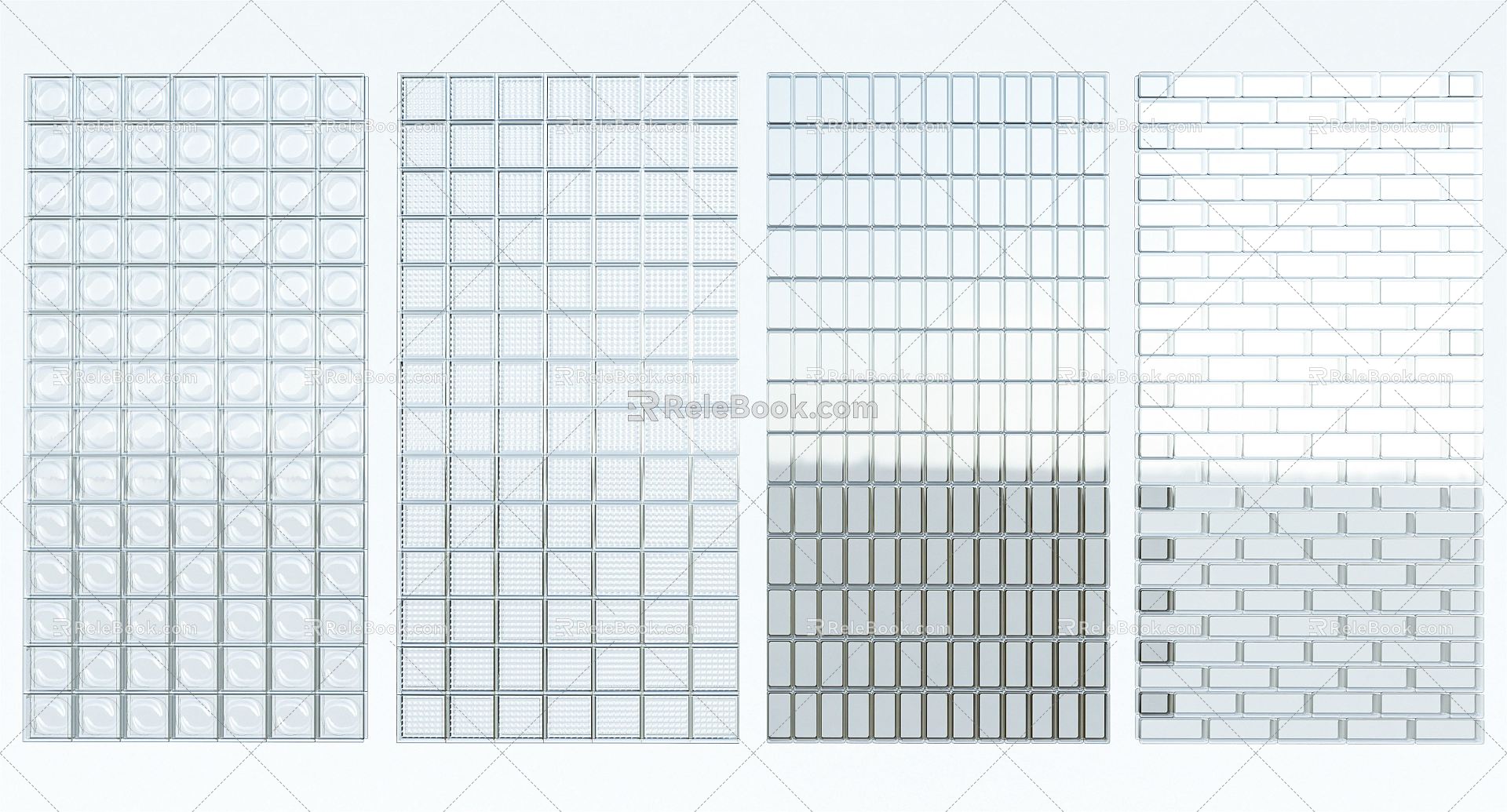 Modern Glass Tile Glass Partition Changhong Glass Crystal Tile Glass Screen Art Glass 3d model