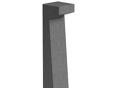 Modern Outdoor Column Light with Stone Finish Contemporary Design for Garden Path 3d model