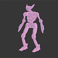 Blue Mechanical Robot Character With Metallic Texture And Articulated Joints