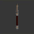 Decorative Battle Axe With Intricate Celtic Patterns Double Blades Gemstone Accent And Leather Wrapped Handle