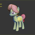 Cute Yellow Pony Toy with Pink Mane Tail and Blue Eyes Small Wings